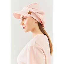 Pudra Kadın 4 Mevsim Pamuklu, Ultra Yumuşak Hafif, Terletmez, Tarz, Trend Kasket Vizyerli Penye Şapka-6395 - Kadın