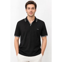 Classics Men Gewer Slim Fit Erkek Polo Yaka Tişört 7754 Siyah