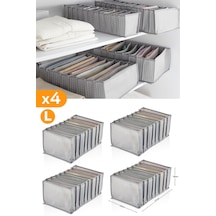 Serstil 4 Adet - 8 Gözlü Gri Benekli Çekmece İçi Düzenleyici Organizer Large Diğer
