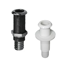 Thru-Hull W/St.Flange. 1". W/Hose Barb 30Mm. Black