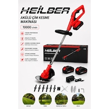 Heilber Ba011529 Akülü Çim Biçme Makinesi 21v 10000 Devir 2 Bataryalı 1 Şarjlı Ot Çim Kesme Makinesi Tester