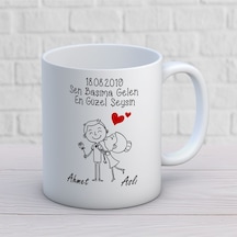 Sevgililer Günü Sen Başıma Gelen En Güzel Şeysin Kupa Bardak Çok Renkli