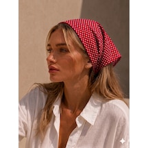 Kadın Bandana %100 Pamuk Yakmaz-terletmez-kaymaz Yazlık Bandana Fular Kırmızı