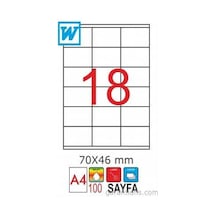 Goldmoon 2080 Laser A4 Sayfa Etiketi 70X46MM 100'lü Paket
