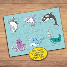 Farklı Deniz Canlıları Çocuklara Özel Puzzle Yapboz Tablo-pz173