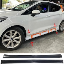 Ford Fiesta 2018 Ve Üzeri Yan Marşpiyel Seti Mat Siyah Plastik