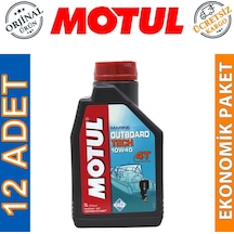 Motul Marine Outboard Tech 4t 10w-40 1 Lt Tekne Motor Yağı 12 Adet