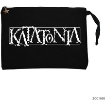 Katatonia Logo Siyah Clutch Astarlı Cüzdan / El Çantası