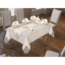 26 Parça Elegant Masa Örtüsü Takımı Krem Silver (469436007)