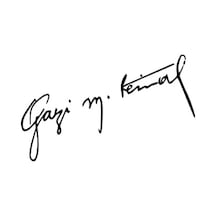 Gazi Mustafa Kemal Atatürk İmza Sticker Oto Araba Sticker 20 X 7 Cm Siyah Abanoz