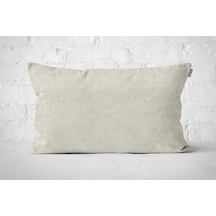 Tekli Kadife Dokulu Kırlent Kılıfı Açık Krem-2516 001