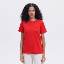 Ellesse Ef174-rd Bisiklet Yaka Kadın T-shirt - Kırmızı Kırmızı