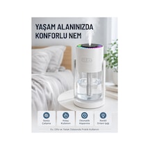 Astraltech Led Işıklı Hava Nemlendirme Cihazı Şeffaf Su Hazneli Sessiz Masaüstü Nemlendirici