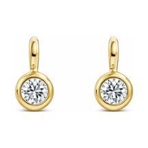 Çelik Tek Taş Küpe Gold 82170352
