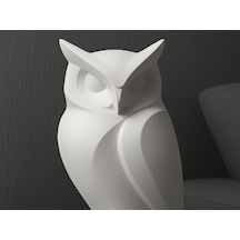 Dokulu Baykuş Biblosu Hediyelik Doğal Minimal Masaüstü Dekor 14cm