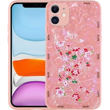 More Tr Apple Uyumlu iPhone 12 Uyumlu Desenli Sert Silikon Mtr Mumila Kılıf-pink Mouse
