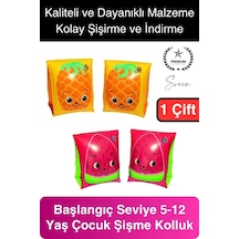 Meyve Desen Güvenli 5-12 Yaş Çocuklar İçin Yüzme Kolluk Deniz Havuz Şişme Kolluğu Yüzücü Hava Odalı