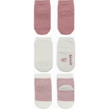 Markaon Nessiworld Puanlı Kaymaz Penye Soket Çorap 3'lü Bs10108 Pudra renkli