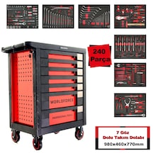 Worldforce 240 Parça Dolu Takım Dolabı 7 Çekmece Medium Paket