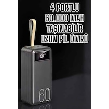 Powerbank 60.000 Mah Hızlı Şarj 4 Çıkışlı Uzun Şarj Süreli Dijital Göstergeli Beyaz