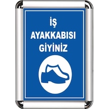 İş Ayakkabısı Giyiniz A3 Cerceveli Uyarı Ve Yönlendirme Levhası