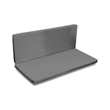 Bank Minderi Sırtlıklı Arkalıklı Bank Minderi Bahçe Balkon İçin 110x50x5cm Gri
