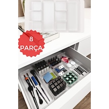 8 Parça Çekmece İçi Makyaj Ve Takı Düzenleyici Organizer Set
