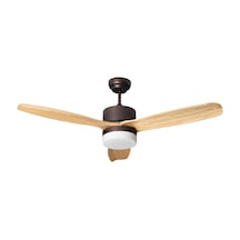 Alsanfan Modern Kahverengi Motor Krem Kanat Aydınlatmalı Uzaktan Kumandalı Tavan Vantilatörü 132cm