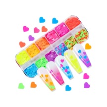 Renkli Kalpler Tırnak Süsleme Folyo Pulları Mix Nail Art