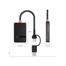 Pratik 8'li Kart Okuyucu Type-c Ve Usb Uyumlu