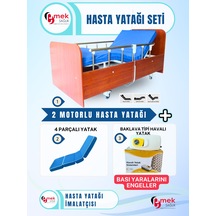 Baklava Tipi Havalı Yataklı 2 Motorlu Ahşap Karyola Takımı