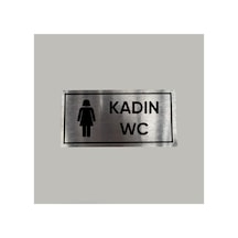 Aluminyum Kapı İsimliği Kadın Wc Yazılı Arkası Yapışkanlı 10x20 Cm