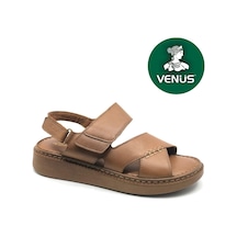 Venüs Axiz Hakiki Deri Comfort Ortopedik Kadın Sandalet Taba