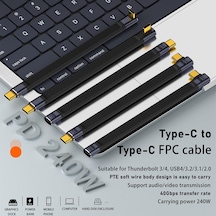 Usb4 Fpc Esnek Tip-c Kablo - 240w Pd3.1 Hızlı Şarj, 40gbps Veri Aktarımı, 8k 60hz Görüntü Desteği - 15 Cm Kby
