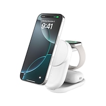 Belkin Wız037kqwh 3-in-1 Katlanabilir Manyetik Qi2 25w Kablosuz Şarj Standı - Beyaz Belkin Wız037kqwh 3-in-1 Katlanabilir Manyetik Qi2 25w Kablosuz Şarj Standı - Beyaz