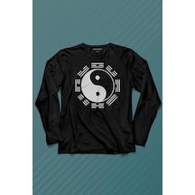 Hyuga Clan Symbol Characters Ying Yang Naruto Uzun Kollu Tişört Baskılı T-shirt 001