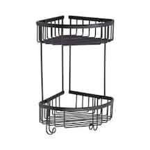 Banyo Duş Raf Sistemi Siyah Renk 377x196x250 Mm 7/8 Yaş