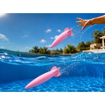 3d Baskı Su Roketi Torpido Oyuncağı - Havuz Dalış Oyuncağı-pembe