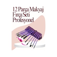 Yumuşak Fiber Kıllardan Oluşan 12'li Makyaj Fırça Seti Göz Farı Allık Ve Kontür İçin