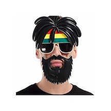 Rasta Peruklu Rasta Sakallı Bob Marley Bıyıklı Parti Gözlüğü 27x18 Cm - Parti Gözlüğü & Maske 0 - 99