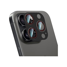 Iphone Uyumlu 16 Pro Max Caseworld Karbon Fiber Serisi Anti Reflective Full Kamera Koruyucu Siyah-kırmızı