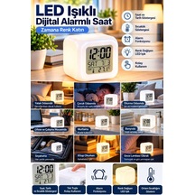 Dekoratif Küp Saat İle Led Ve Alarm Fonksiyonu Diğer