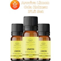 Limon Oda Kokusu 3'lü Set- Doğal Esansiyel Uçucu Yağ, Difüzör Esansı, Buhurdanlık Yağı Karışık
