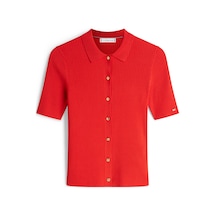 Rayon Rıb Slım Polo Ss Swt Kadın Turuncu Bluz - Ww0ww48482 Turuncu