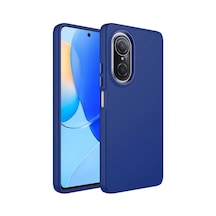 Kilifone - Huawei Uyumlu Nova 9 Se - Kılıf Metal Çerçeve Ve Buton Tasarımlı Silikon Luna Kapak - Lacivert
