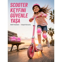 Çocuk Koruyucu Pembe Çocuk Koruyucu Spor Seti Dizlik Dirseklik El Bilek Koruyucu