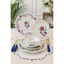 24 Parça 6 Kişilik Porselen Palace Breeze Yemek Takımı-5945 Renkli