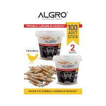 Algro Tavuk Göğüs Etli Lokmalık Munchy Stick 50 Adet 2 Kova