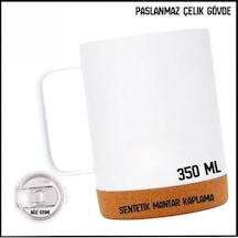 Uyguna-yakala 350ml Beyaz Çelik Termos Bardak-erm.160