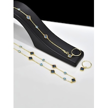 Papatya Silver 925 Ayar Gümüş Gold Kaplama Set